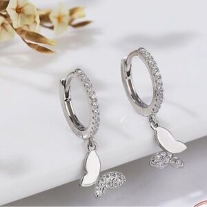 NEW Kate Spade Silver Small Butterfly Hoop Earrings. Kate Spade Inspired Jewelry